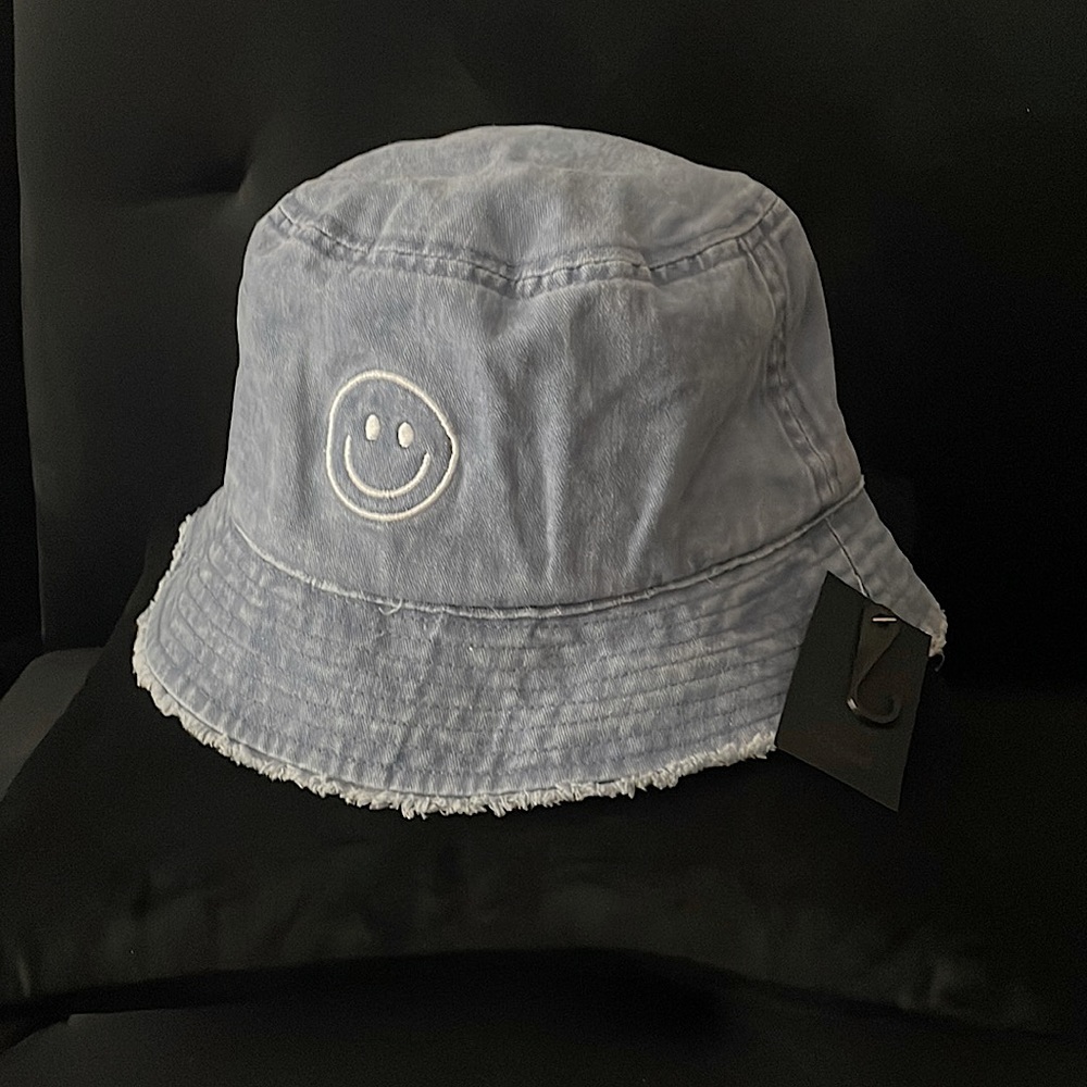 Smiley Denim Bucket Hat